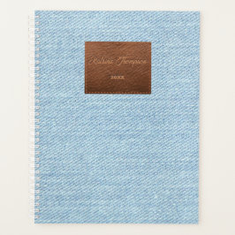 Agenda Parche moderno de cuero textil para jeans de denim