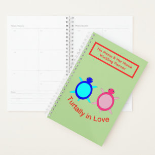 Agenda Pareja de tortuga suave personalizada
