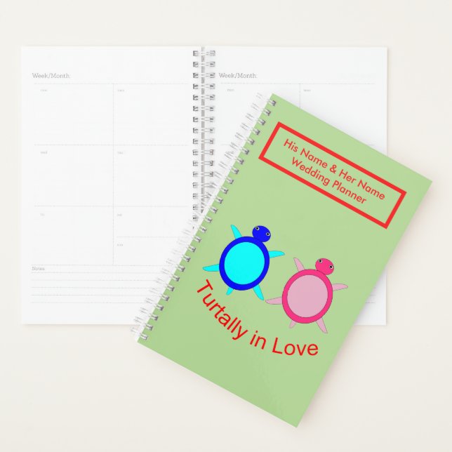 Agenda Pareja de tortuga suave personalizada (Demostración)
