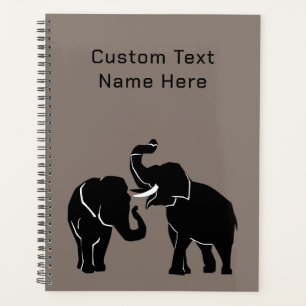 Agenda Pareja Elephant Planner Personalizado Nombre de te