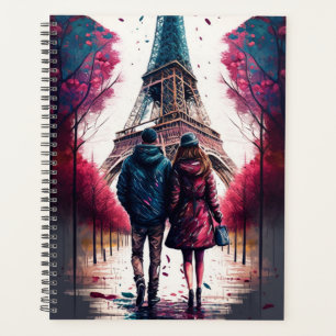 Agenda Pareja en París en la Torre Eiffel durante el otoñ