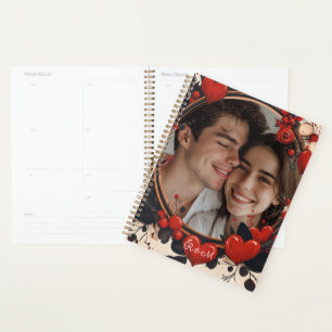 Agenda Pareja enmarcada de el día de San Valentín