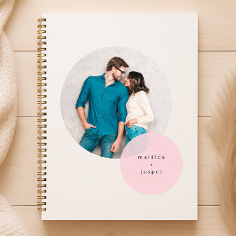 Agenda Pareja Foto Círculo rosa Blanco Minimalista modern