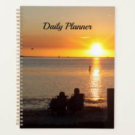 Agenda Pareja Sentada En Florida Beach Daily Planner