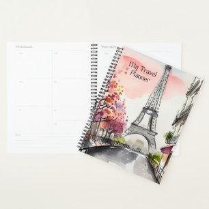 Agenda París en el Ilustracion acuarela de primavera