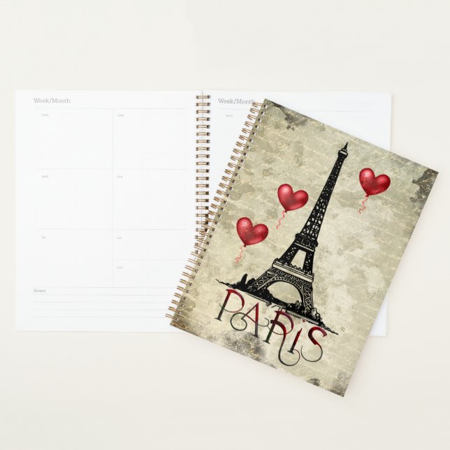 Agenda París, Torre Eiffel y guión de globos del corazón  (Demostración)