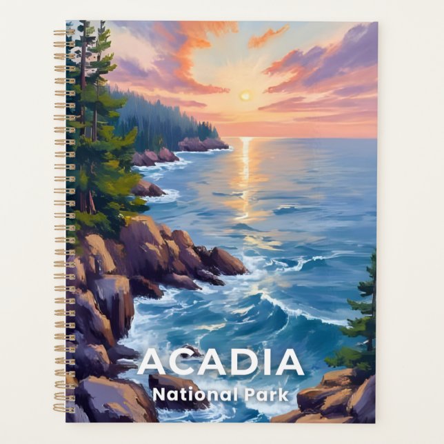 Agenda Parque nacional Acadia | Maine Painting Travel Art (Anverso)