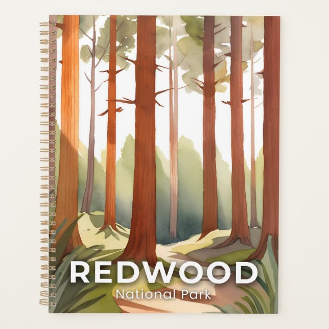Agenda Parque nacional Redwood | Arte de viajes en acuare (Anverso)