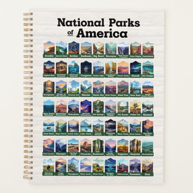 Agenda Parques nacionales de los Estados Unidos de Améric (Anverso)