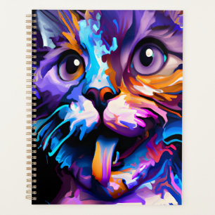 AGENDA PASTEL ABSTRACT FUNNY CAT