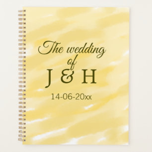 Agenda pastel amarillo mantequilla el boda de la pareja l