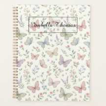 Pastel Butterfly Floral Notebook Cover Background