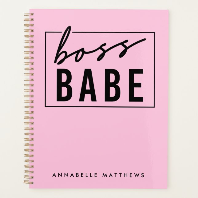 Agenda Pastel Chica Rosa Jefe Babe Empresario  (Anverso)
