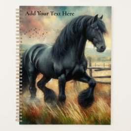 Agenda Pastel de Caballo Negro Fresian Valla Rústica