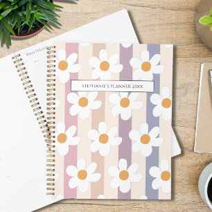 Agenda Pastel de patrón floral de margarita personalizado