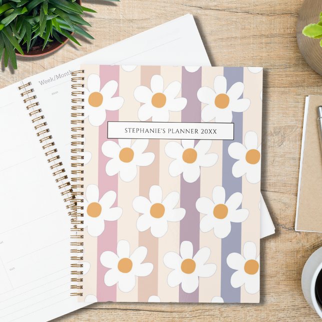 Agenda Pastel de patrón floral de margarita personalizado (Subido por el creador)