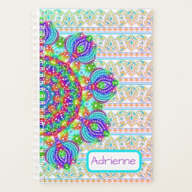 Agenda Pastel Embroidery Beautifully Boho Name Planner (Anverso)