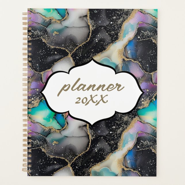 Agenda Pastel Gold Purpurina Marble Modern (Anverso)