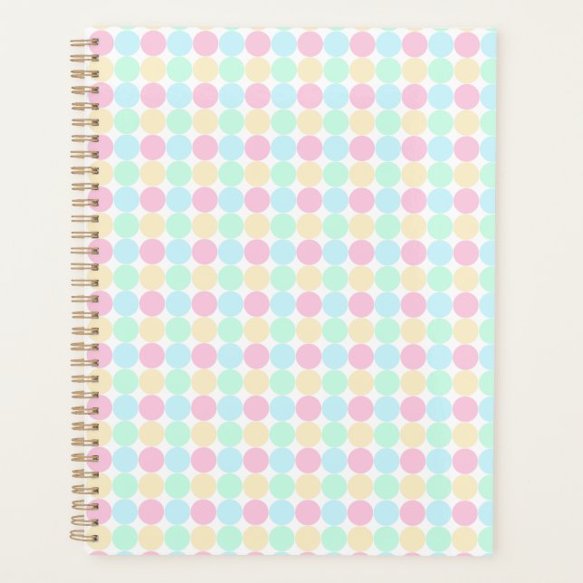Agenda Pastel Polka Dot Hardcover Spiral Planner (Anverso)