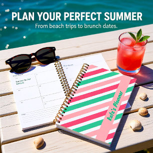 Agenda Pastel Rayas de Caramelo de Menta Verano