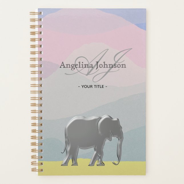 Agenda Pastel Rosa Monogramado (Anverso)