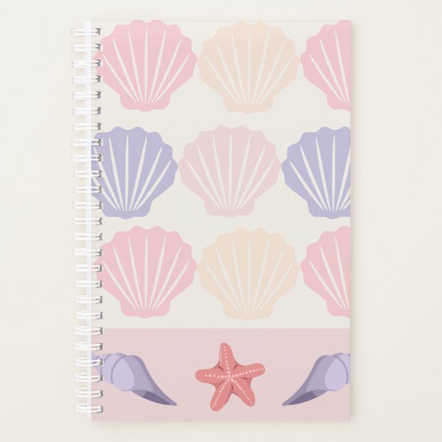 Agenda Pastel Seashell and Starfish Pattern (Anverso)