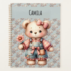 Agenda Pastel Teddy Bear portando pantalones de vestir de
