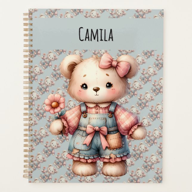 Agenda Pastel Teddy Bear portando pantalones de vestir de (Anverso)