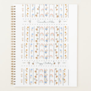 Agenda Pastel White Animal Themed Sequential Lions Rabbit