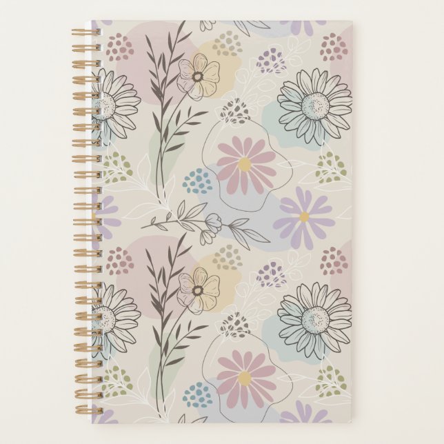Agenda Pastel Wildflower Collage – Chic Floral Geometric  (Anverso)