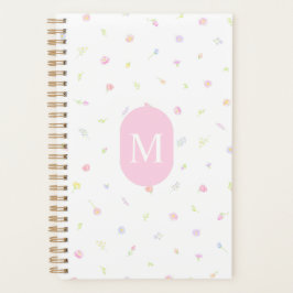 Agenda Pastel Wildflower Pink Monogram Planner