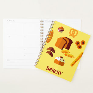 Agenda Pasteles de pan con temas de panadería y dulces