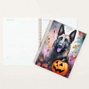 Agenda Pastor belga de Halloween con calabazas temerosas
