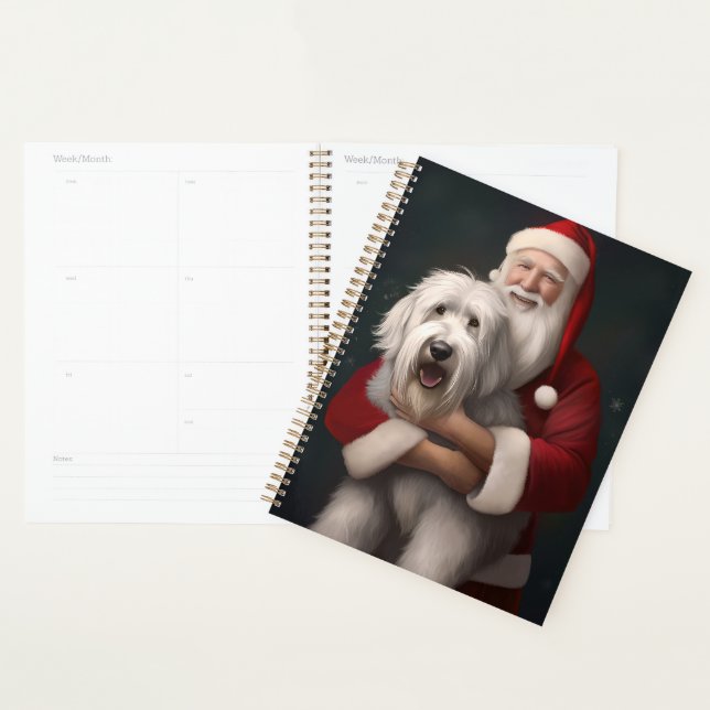 Agenda Pastor Inglés Viejo Con Festividad De Papá Noel (Demostración)