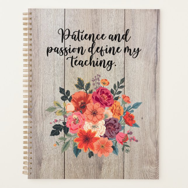 Agenda Patience Passion Define My Teaching Educator (Anverso)