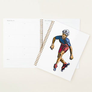 Agenda Patinador en Línea Genial Arte Retro de Patinaje