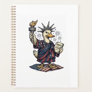 Agenda Pato Patriótico Diseño de camiseta vintage del 4 d