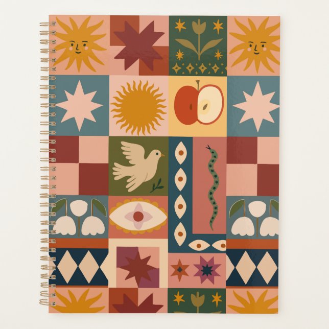 Agenda Patrocinio celeste bohemio con símbolos místicos (Anverso)