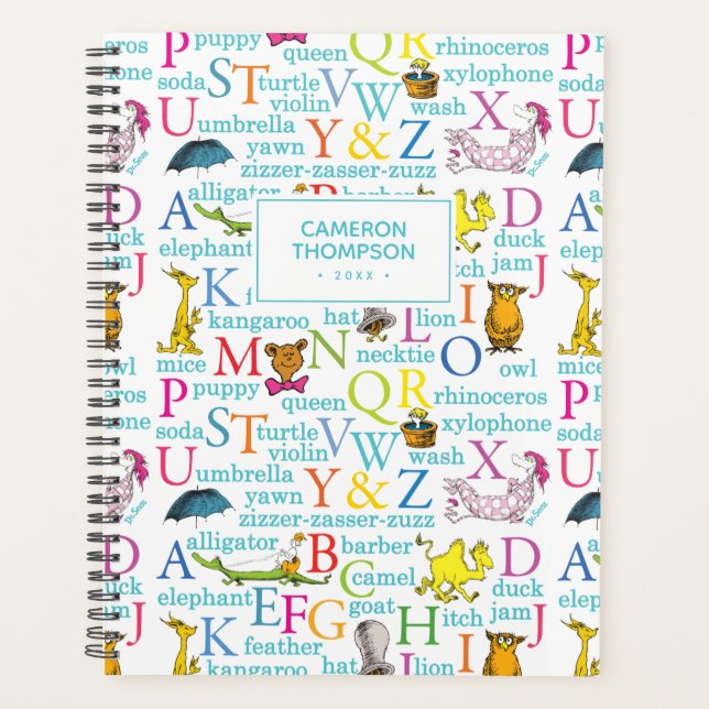 Agenda Patrón ABC de Dr. Seuss con Palabras (Anverso)
