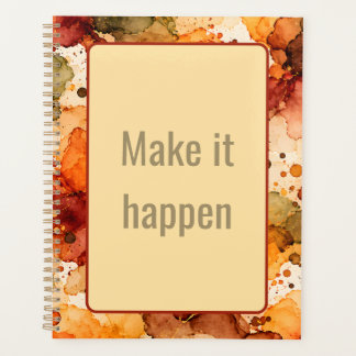 Agenda Patrón abstracto de tinta al alcohol de otoño