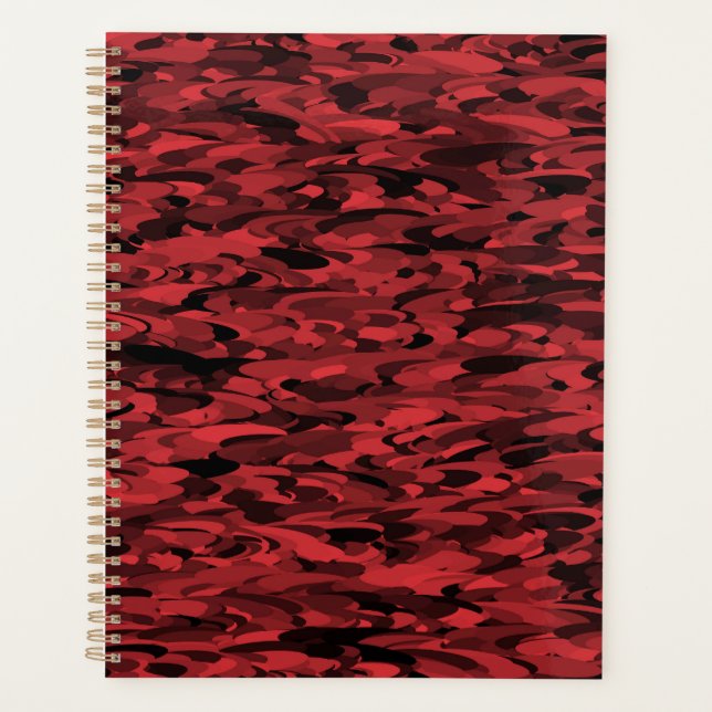 Agenda Patrón abstracto negro rojo (Anverso)