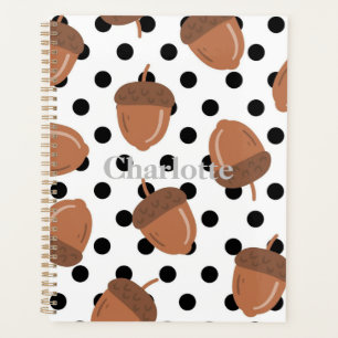 Agenda Patrón Acorn Black Dots Otumn Y2K