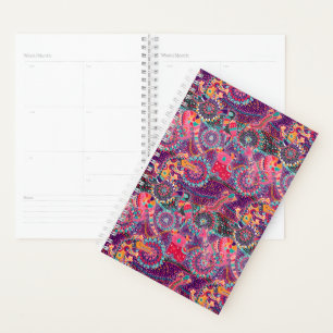 Agenda Patrón animal de estilo étnico Monograma
