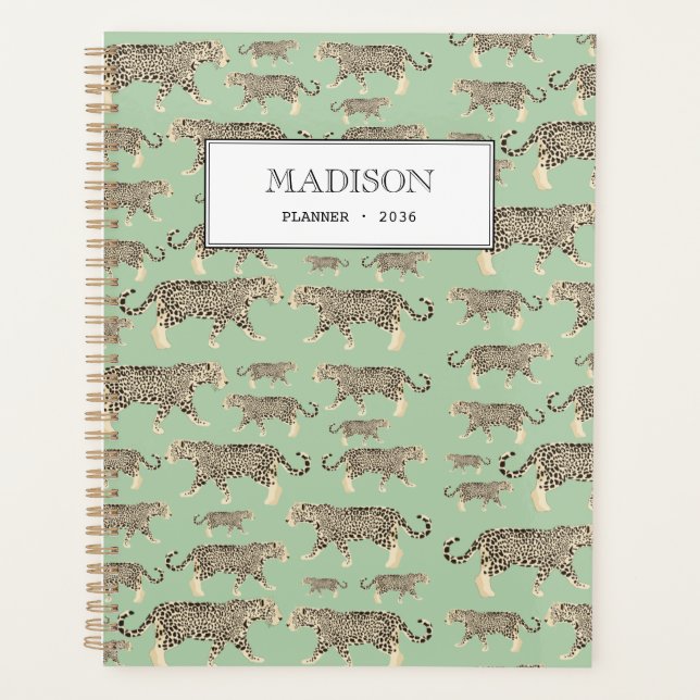 Agenda Patrón animal Jaguar de la jungla personalizada (Anverso)