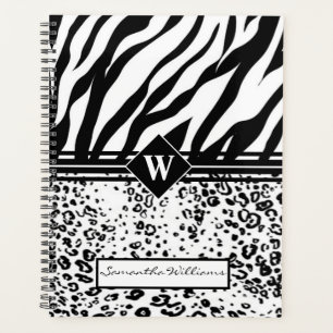 Agenda Patrón animal monogramado