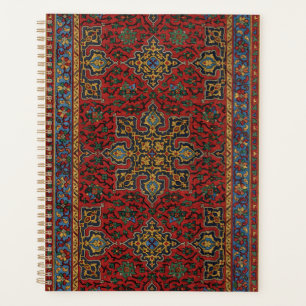 Agenda Patrón Antiguo de Alfombra Persa Rojo Azul Arabesc