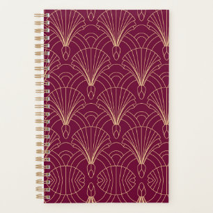 Agenda patrón Art Deco con motivos de abanico geométrico