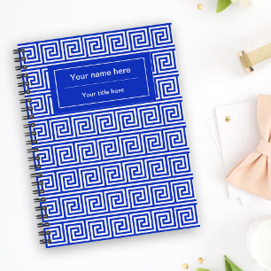 Agenda Patrón azul de las cuadradas de la clave del meand