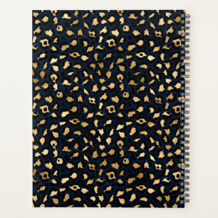 Agenda Patrón azul y oro leopardo