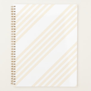 Agenda Patrón beige y blanco de cinco rayas